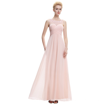 Starzz Sleeveless Light Pink Chiffon Long Bridesmaid Dress ST000060-3